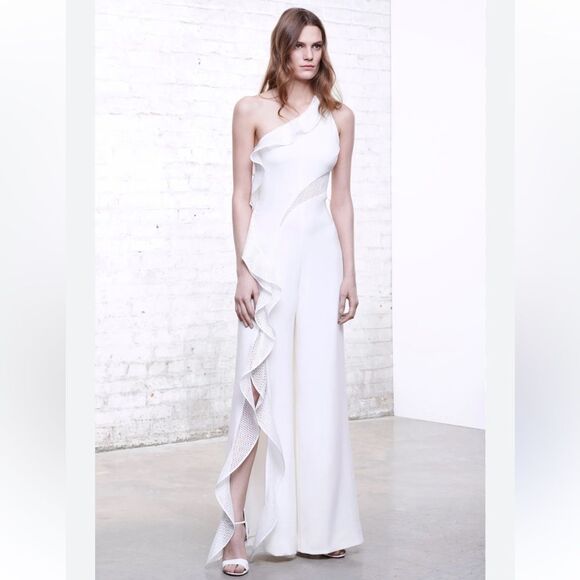 Jonathan Simkhai one shoulder white jumpsuit, US6 - Picture 1 of 13